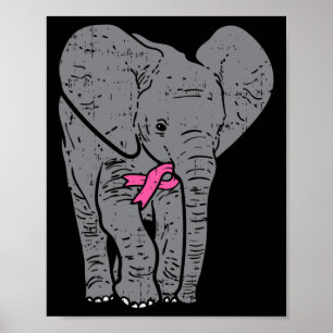 Elephant Pink Ribbon Brustkrebs Aufklärung Poster