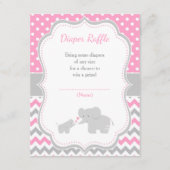 Elephant Pink und Gray Baby Dusche Begleitkarte (Vorderseite)