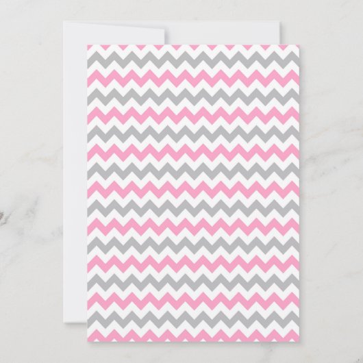 Elephant Pink und Gray Baby Dusche Einladung (Rückseite)