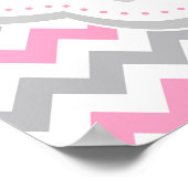 Elephant Pink und Gray Baby Dusche Poster (Ecke)