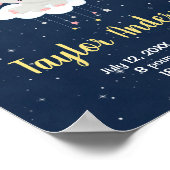 Elephant Pink und Navy Baby Birth Statistik Poster (Ecke)