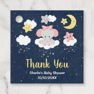 Elephant Pink und Navy Baby Dusche Vielen Dank Geschenkanhänger