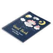 Elephant Pink und Navy Baby Shower Gästebuch Notizblock (Linke Seite)