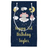 Elephant Pink und Navy Happy Birthday Kleine Geschenktüte (Vorderseite)