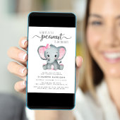 Elephant Pink Watercolor Baby Dusche Einladung