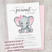Elephant Pink Watercolor Baby Girl Sprinkle Einladung