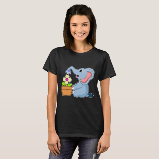 Elephant Plant pot Flower T-Shirt (Vorne ganz)
