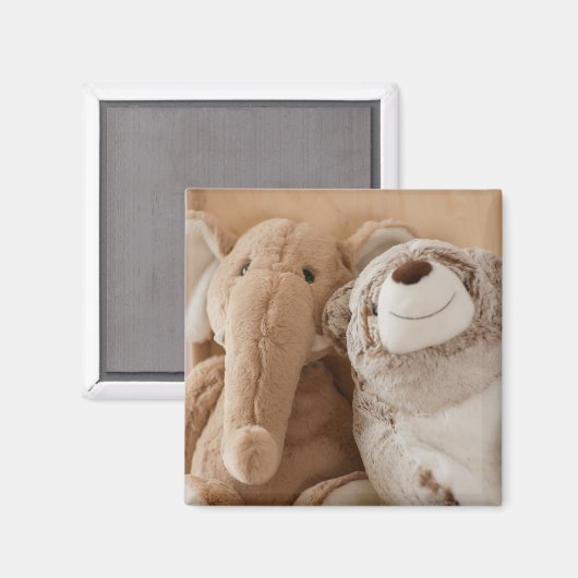 Elephant Plush Toy und Teddy Bären Friends Magnet (Vorderseite/Rückseite)