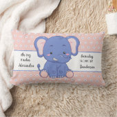 Elephant Polka Dot Gray Pink Baby Stats Lendenkissen (Decke)
