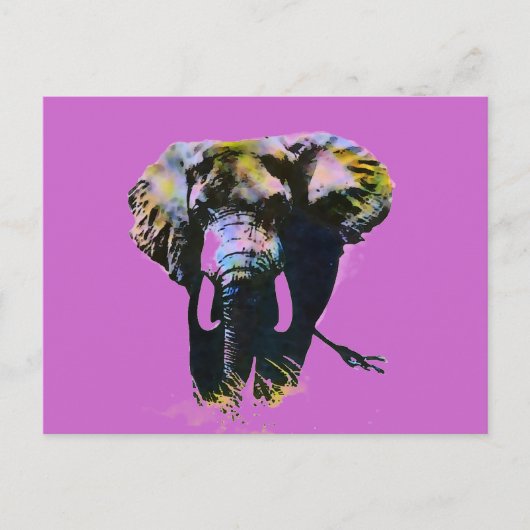 Elephant Pop Art Postcard Postkarte (Vorderseite)