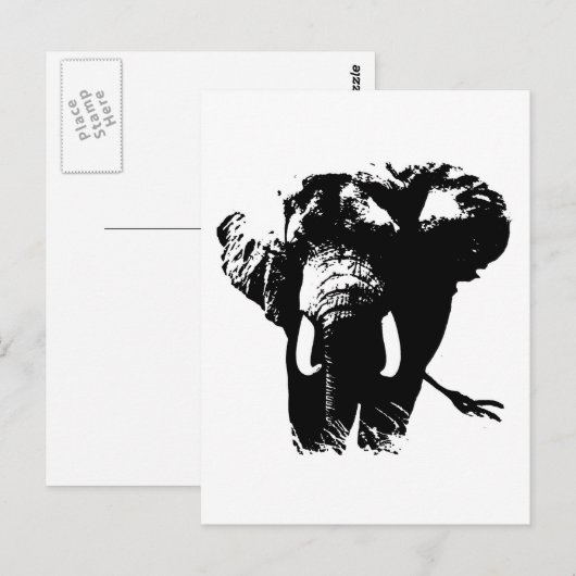 Elephant Pop Art Postkarte (Vorne/Hinten)