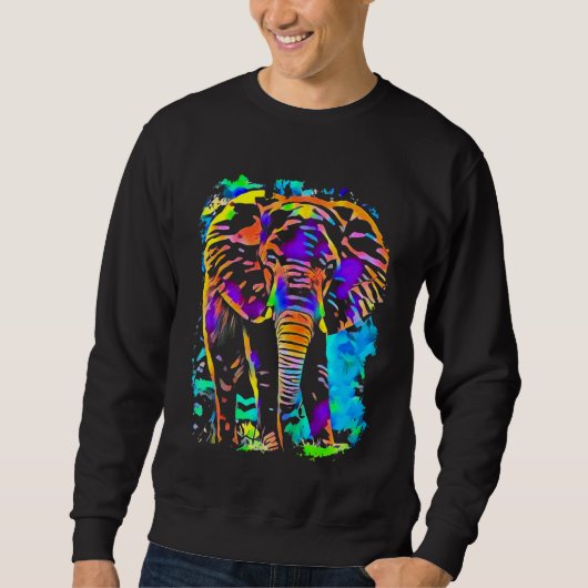 Elephant Pop Art Sweatshirt (Vorderseite)
