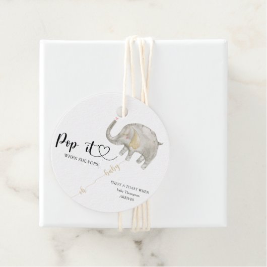 Elephant Pop es, wenn sie Pop Babydusche Geschenkanhänger (Beispiel)