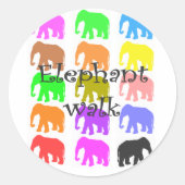 Elephant PopArt Geschenke Runder Aufkleber (Vorderseite)