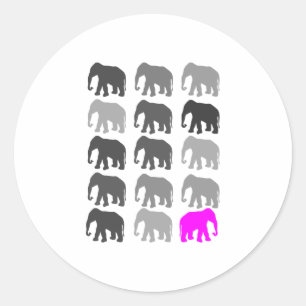 Elephant PopArt Geschenke Runder Aufkleber