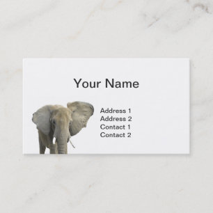 Elephant Portrait Business Cards Visitenkarte