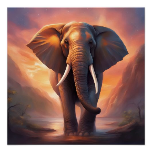 Elephant Portrait digitales Poster (Vorderseite)