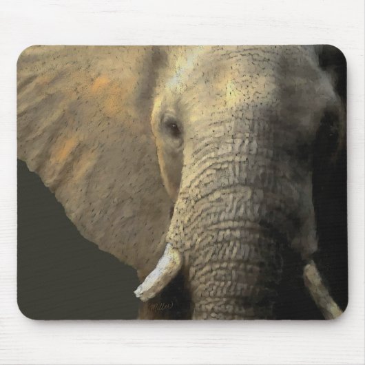 Elephant Portrait Mousepad (Vorne)