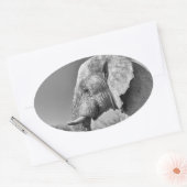 Elephant portrait ovaler aufkleber (Umschlag)