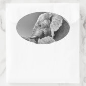 Elephant portrait ovaler aufkleber (Tasche)