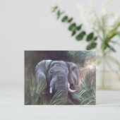 Elephant Portrait Postcard Postkarte (Stehend Vorderseite)