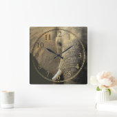 Elephant Portrait Quadratische Wanduhr (Zuhause)