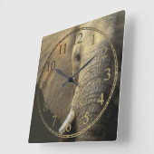 Elephant Portrait Quadratische Wanduhr (Winkel)