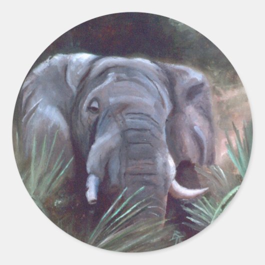 Elephant Portrait Sticker (Vorderseite)
