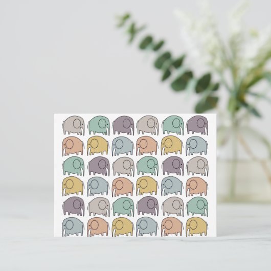 Elephant Postcard Postkarte (Stehend Vorderseite)