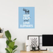 Elephant Poster Behalte Ruhe und Liebe Elefanten B (Heimbüro)