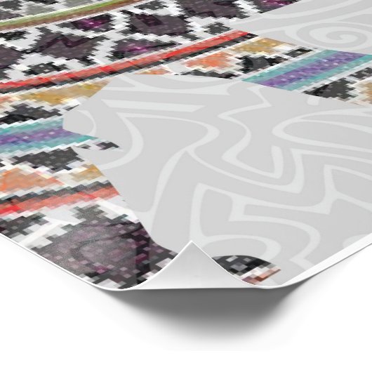 Elephant Poster Indianerdesign mit Lotus (Ecke)