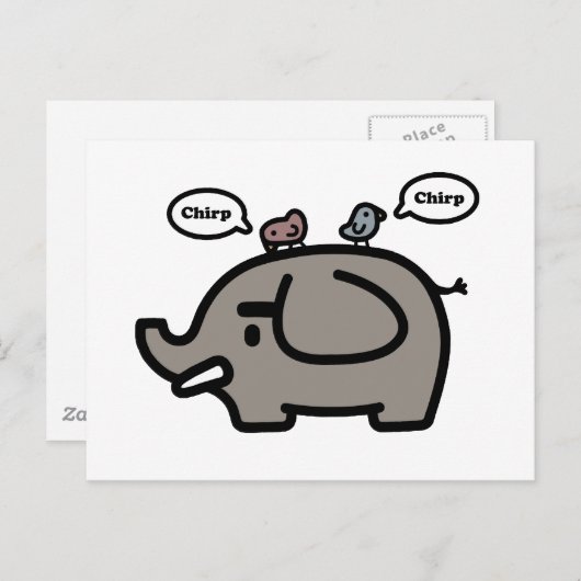 Elephant Postkarte (Vorne/Hinten)