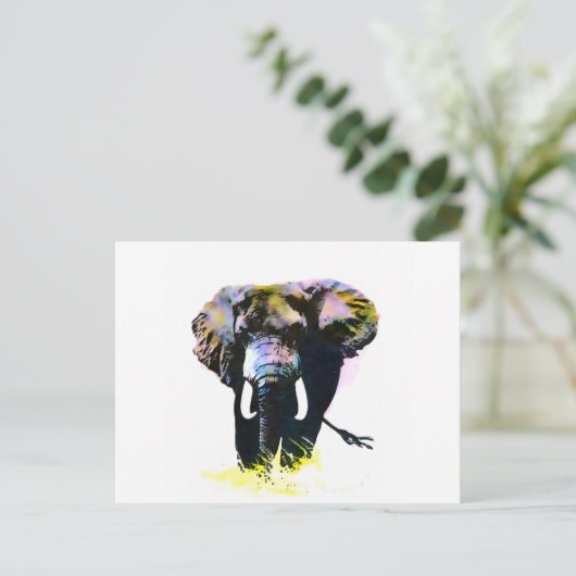 Elephant Postkarte (Stehend Vorderseite)