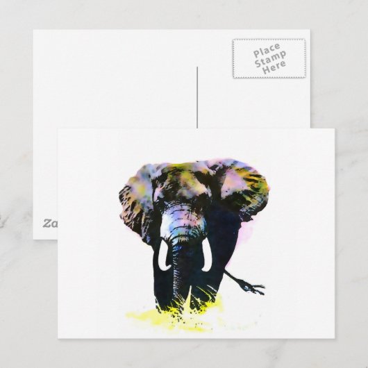 Elephant Postkarte (Vorne/Hinten)