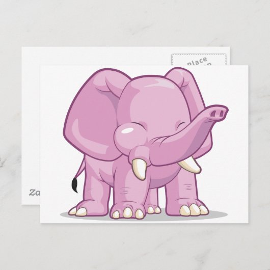Elephant Postkarte (Vorne/Hinten)
