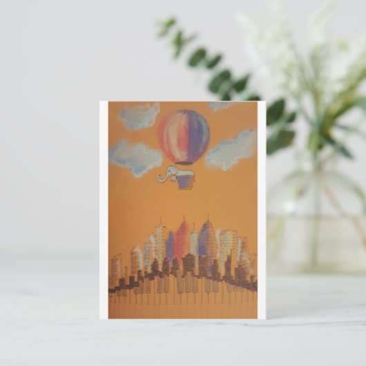 Elephant Postkarte (Stehend Vorderseite)