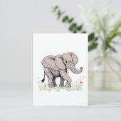 Elephant Postkarte (Stehend Vorderseite)