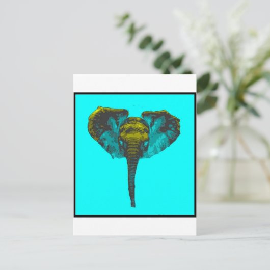 Elephant Postkarte (Stehend Vorderseite)