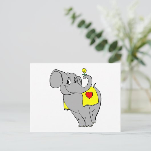 Elephant Postkarte (Stehend Vorderseite)