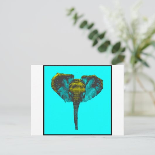Elephant Postkarte (Stehend Vorderseite)