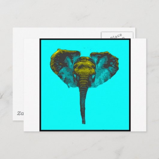 Elephant Postkarte (Vorne/Hinten)