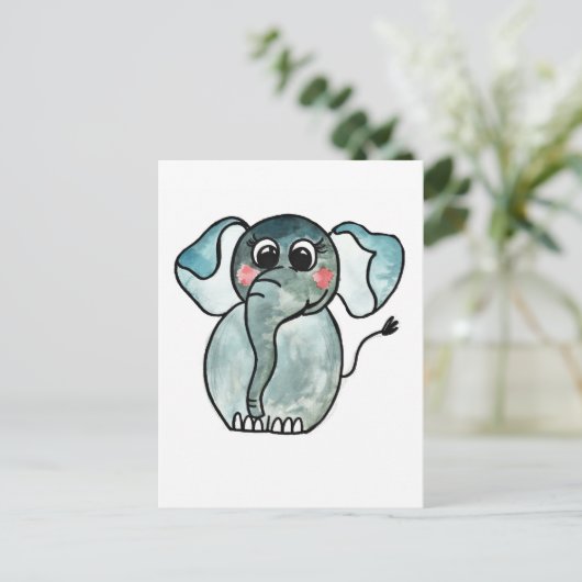 Elephant Postkarte (Stehend Vorderseite)
