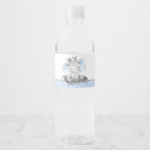 Elephant Prince Baby Dusche Wasserflaschenetikett (Vorderseite)