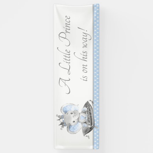 Elephant Prince Baby Shower Background Banner (Vertikal)