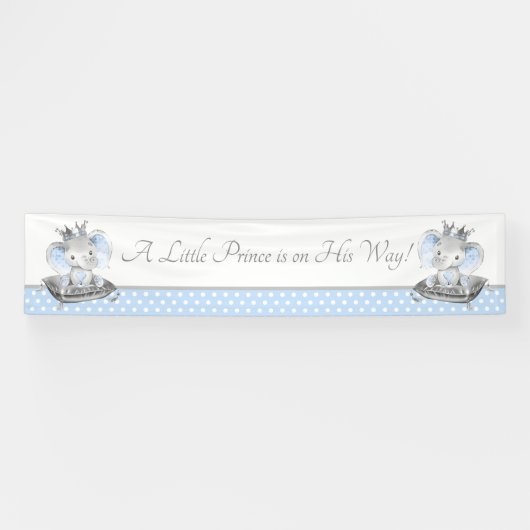Elephant Prince Baby Shower Banner Hintergrund (Horizontal)