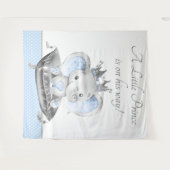 Elephant Prince Baby Shower Banner Hintergrund Wandteppich (Vorderseite (Horizontal))