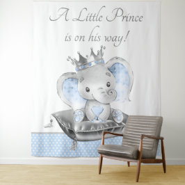 Elephant Prince Baby Shower Banner Hintergrund Wandteppich