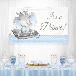 Elephant Prince Baby Shower Banners Banner