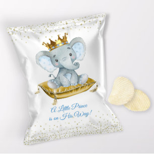 Elephant Prince Baby Shower Chip Bag Wrappers Flyer
