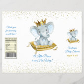 Elephant Prince Baby Shower Chip Bag Wrappers Flyer (Vorne)